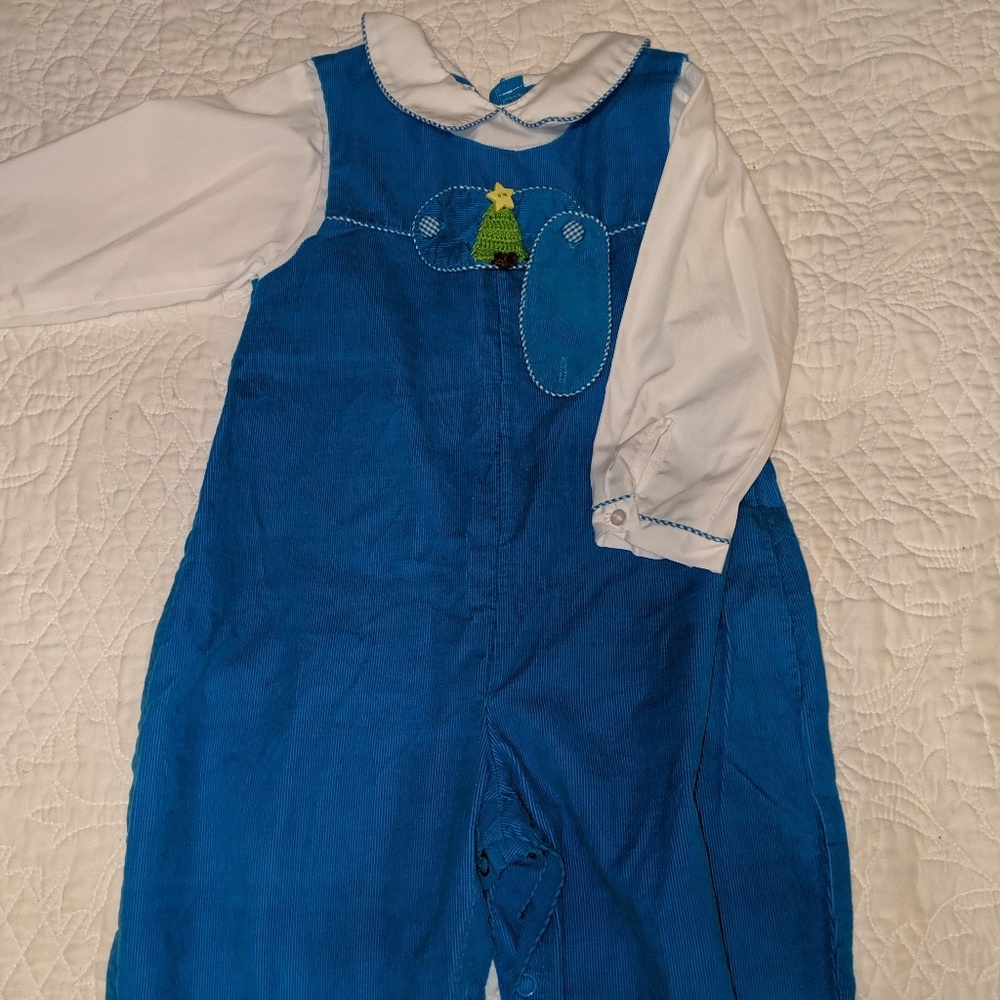 Petit Ami blue corduroy longall